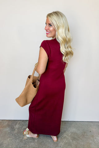 Burgundy Muse Fitted Maxi Dress