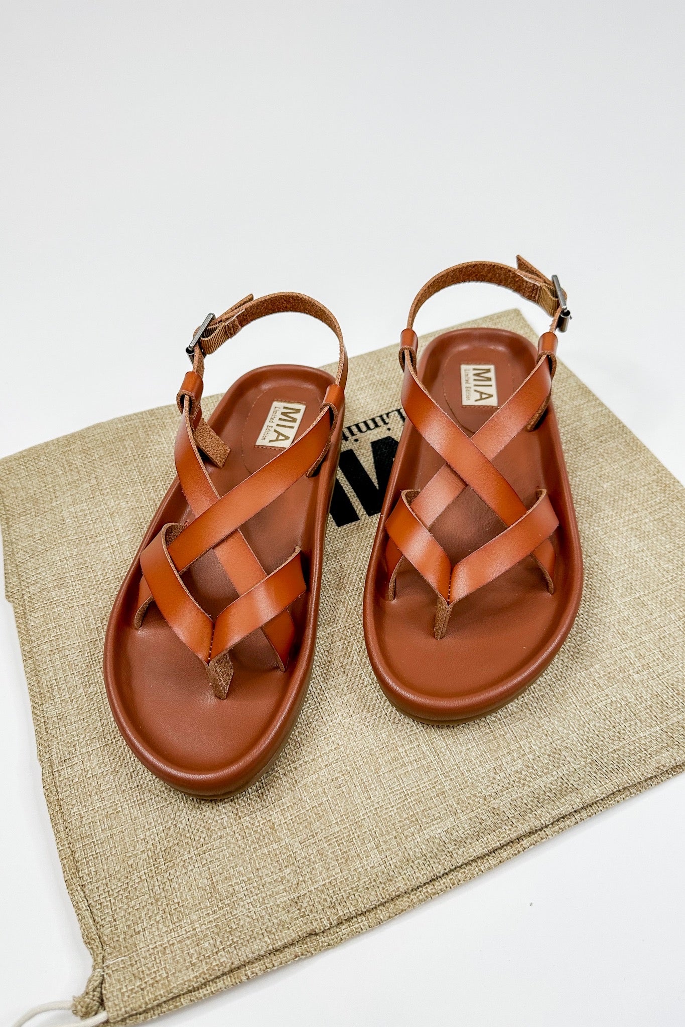 Natural Leather Criss Cross Sandal