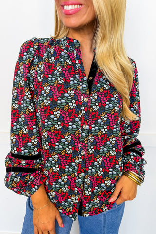 The Cecila Top In Orchard Path Multi By Mary Square