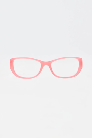 The Heather Pink Color Block Reader Glasses