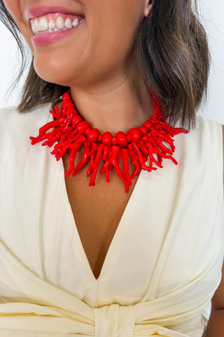 The Tidal Treasure Necklace in Red