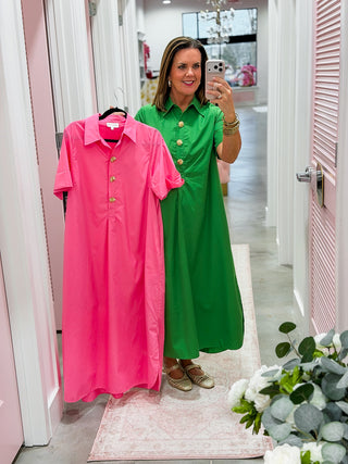 The Augusta Afternoon Midi Dress in Green