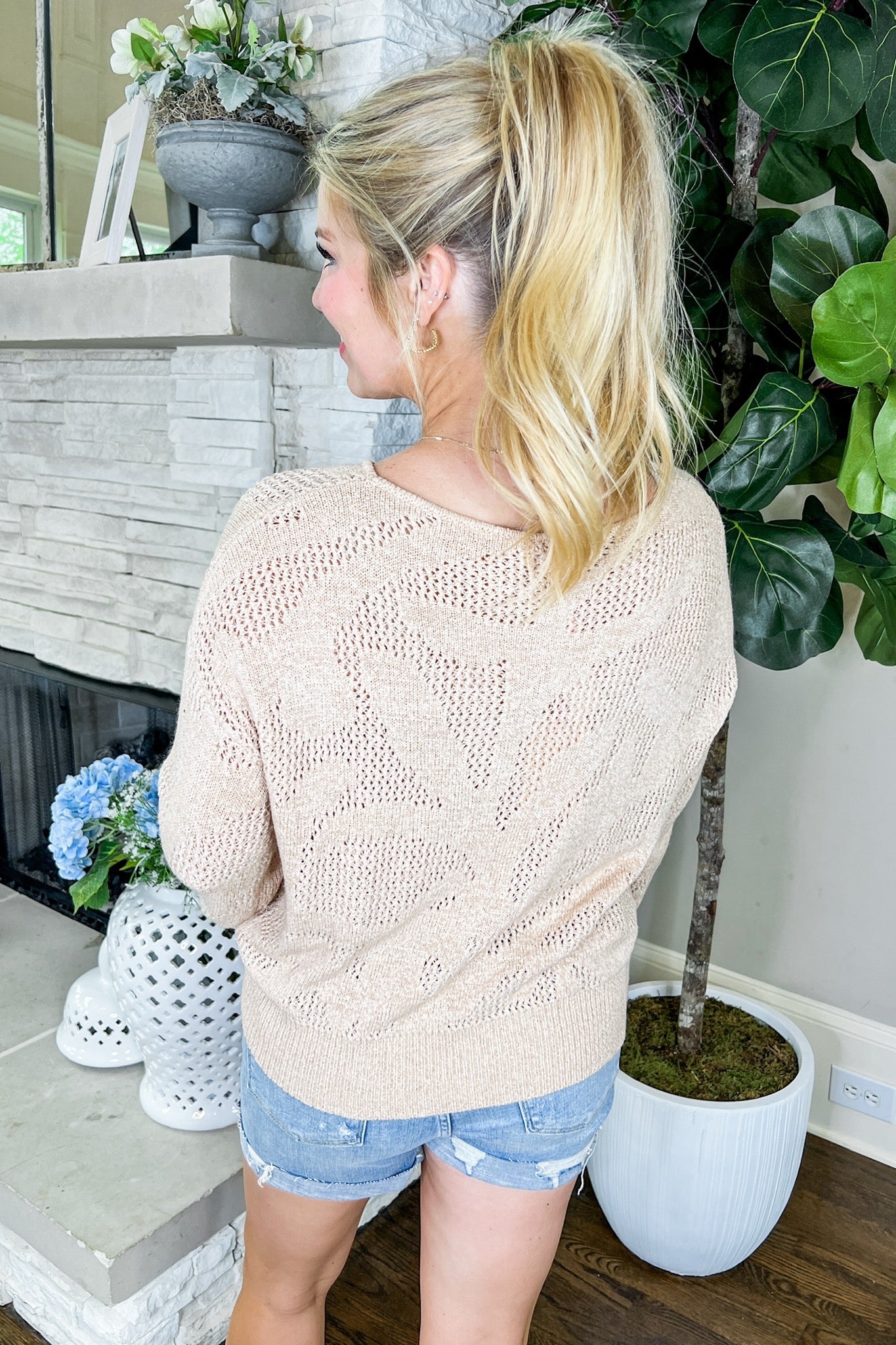 Cozy Double Knit Top in Taupe