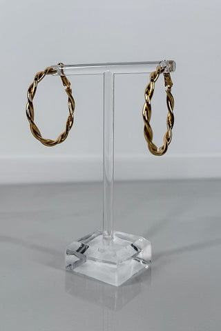 Gold Twist Polished Hoop Earring