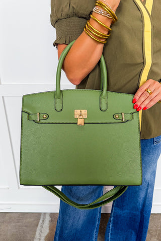 The Audrey Satchel Handbag in Olive