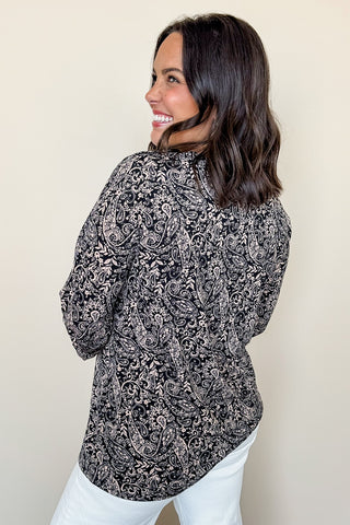 Dear Scarlett Liz Luxe Top in Black & Beige