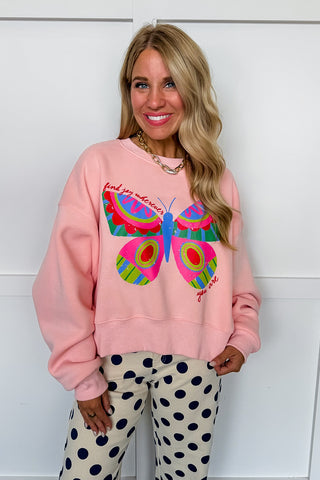 Poppy & Pine Find Joy Wherever You Are Cropped Sweatshirt