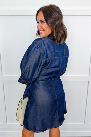 The Darcy Denim Tie-Waist Dress