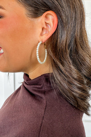 Classic Pearl Hoop Earrings
