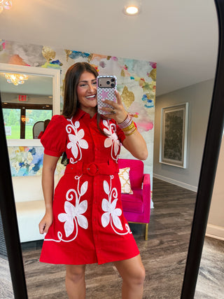 The Harbor House Dress in Red