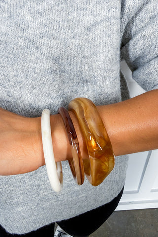 Set of 3 - Cocoa Swirl Bangle Set