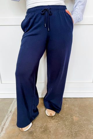 Weekend Reset Drawstring Waist Pants in Navy