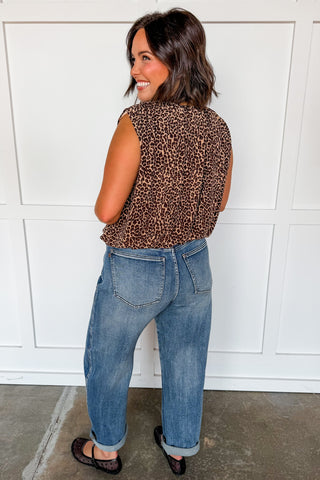 Girl's Night Out Leopard Bubble Hem Top