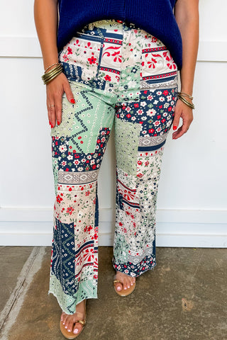 The Maggie Patchwork Wide Leg Pants
