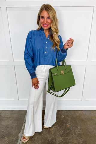 The Kimberly Top in Chambray by Mary Square