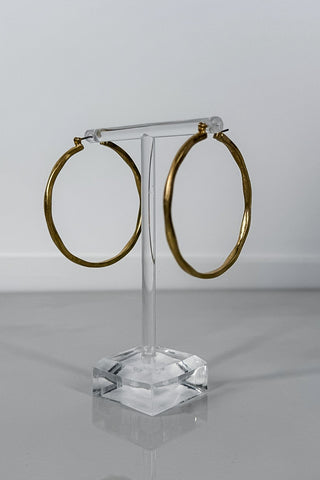 Hammered Muted Gold Hoops
