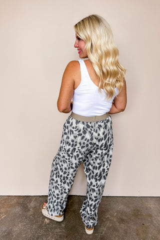 Cheetah Print Elastic Pull On Joggers