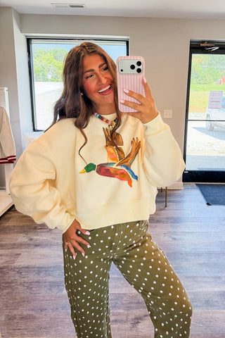 Poppy & Pine Take Flight Mallard Cropped Sweatshirt