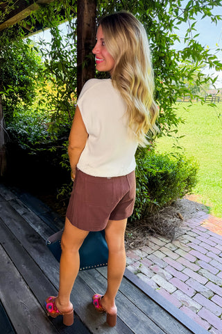 Elevated Horse Bit Brown Shorts