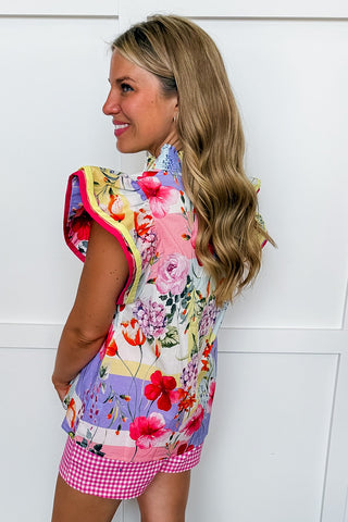 The Brielle Floral Flutter Top