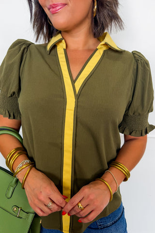 Dirty Martini Blouse With Contrast Trim