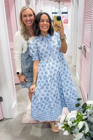 The Molly Dress in Sun Shower Blue by Mary Square