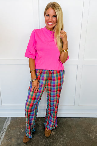 Wear It Everywhere Round Neck Top in Bubble Gum