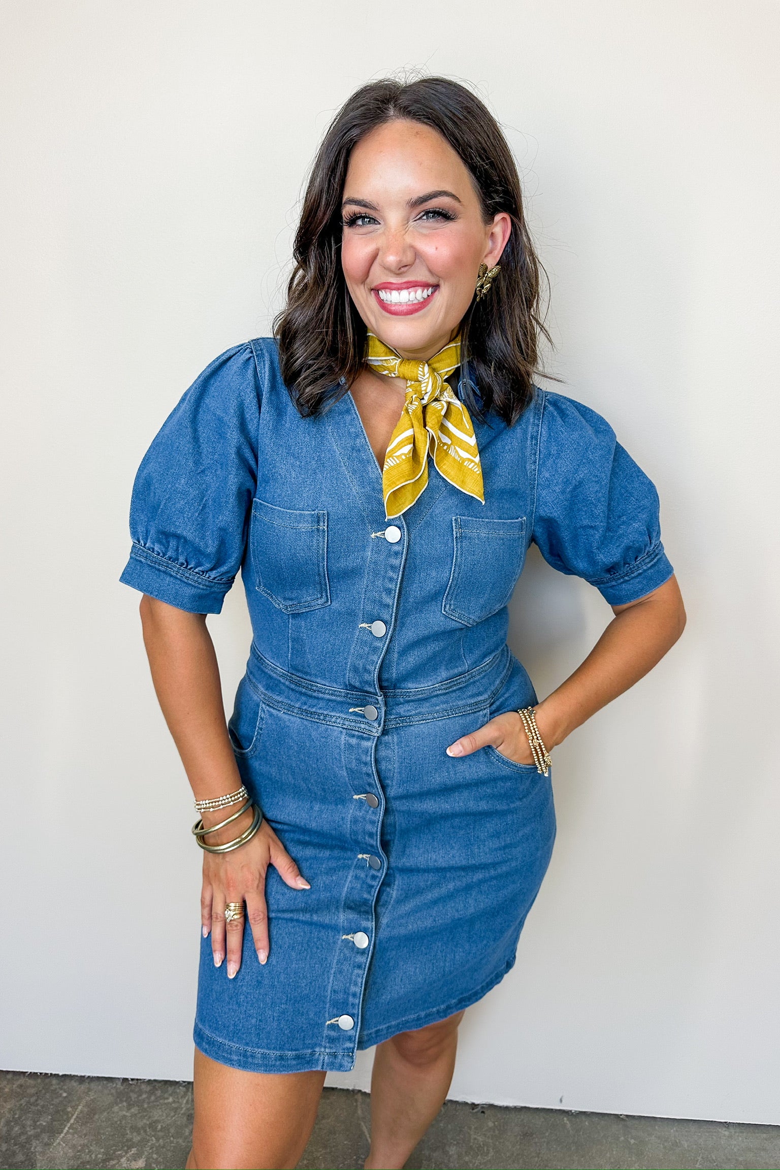 The Fitted Dolly Denim Dress Small The Fitted Dolly Denim Dress Small
