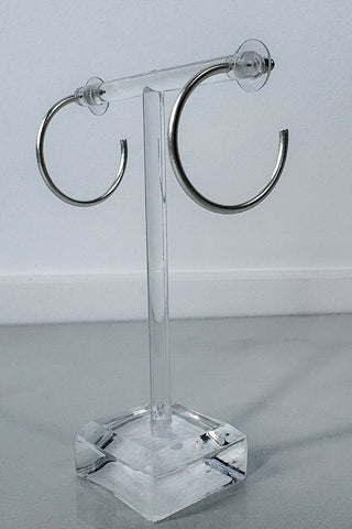 Muted Silver Basic Hoops