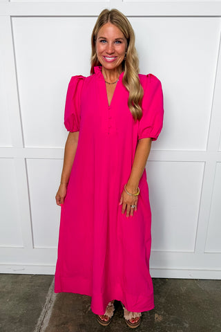 The Hot Pink Ease Dress