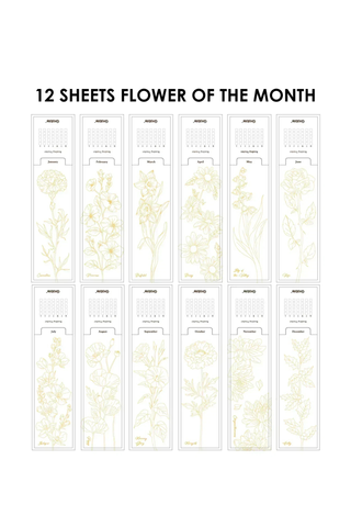 Birth Flower Watercolor Bookmark Set