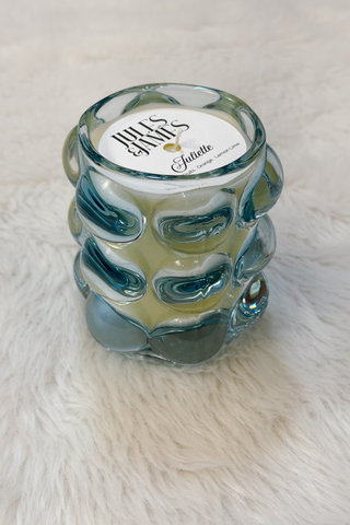 J&J Signature Candles - Azalea Jane - Blue Bubble Glass
