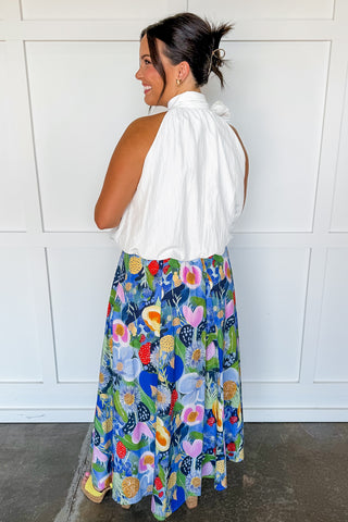Classical Moment Halter Style Bow Top in White