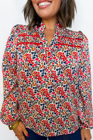 The Gianna Top in Orchard Path Sand by Mary Square