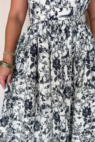 Black & White Meadow Muse Strapless Dress