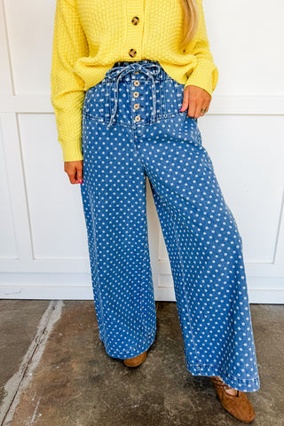 Dot Your Way Denim Pants