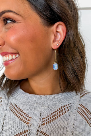 Prism Glow Earrings in Light Blue