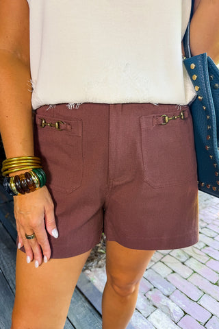 Elevated Horse Bit Brown Shorts