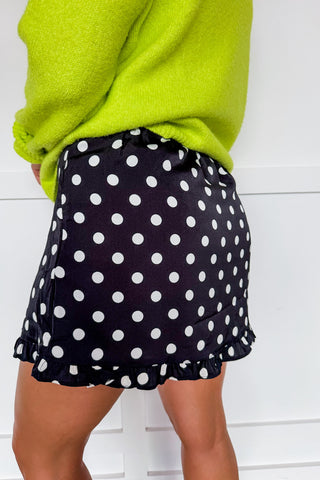 Spot On Ruffle Skort in Black