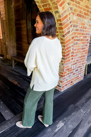 Always Easy Oversized Top in Off White