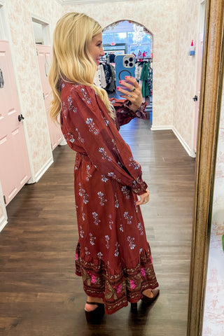The Juliette Maxi Dress in Merlot