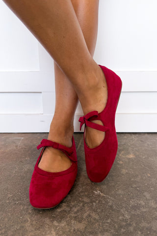Layover Bow Tie Corkys Mary Jane Flat in Red