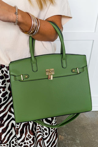 The Audrey Satchel Handbag in Olive