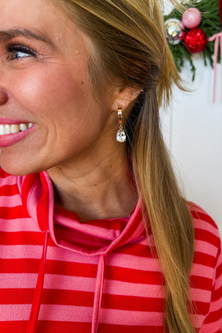 The Crystal Drop Hoop Earrings
