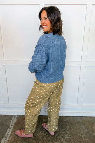 Keep It Cozy Knit Cardigan in Blue