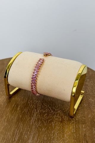 Starstruck Crystal Cuff Bracelet in Pink
