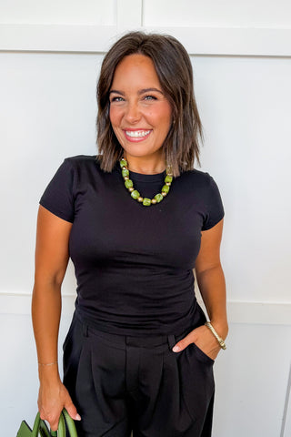 The Allie Essential Cropped Tee in Black