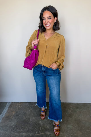 Boss Girl Top in Camel