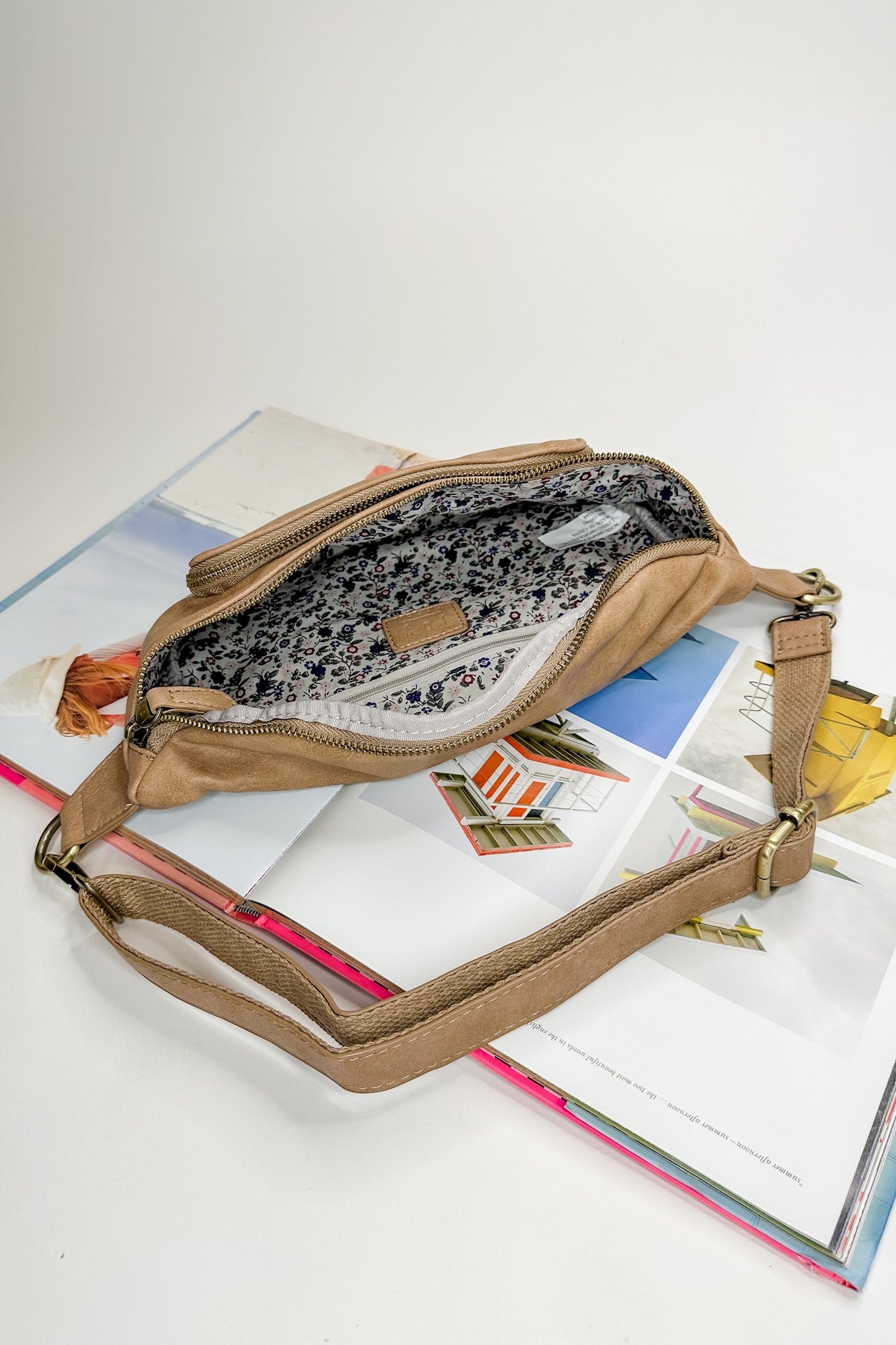 The Rory Organizer Sling Belt Bag in Tuscan Tan by Joy Susan