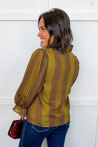 The Juliette Top in Tuscan Olive Print